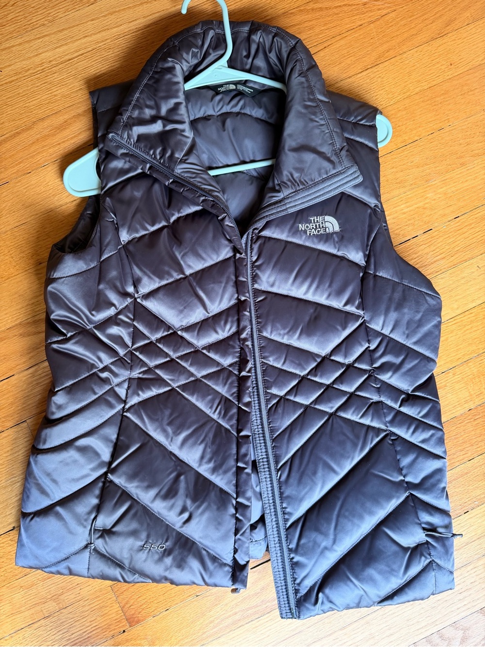 The North Face Women's Quilted Puffer Vest - Charcoal/purple